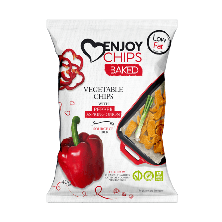 Pečený zeleninový snack - paprika/jarní cibulka
