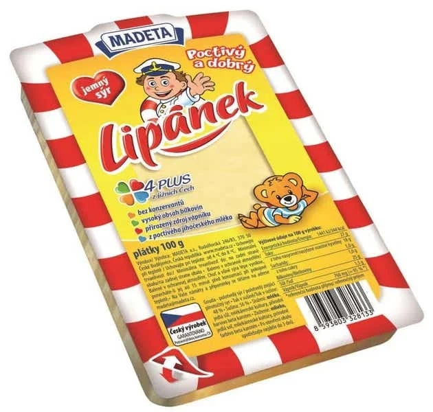 Madeta Lipánek Jemný sýr plátkový