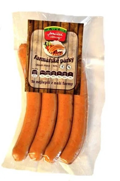 Farmářské uzeniny Farmářské párky (90% masa)