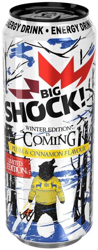 Big Shock! Plum Cinnamon energetický nápoj plech