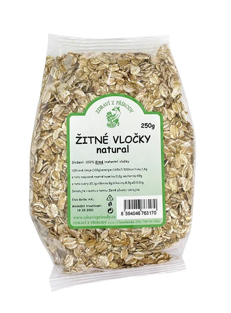 Zdraví z přírody Vločky žitné natural