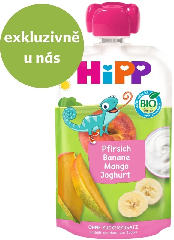 HiPP BIO Kapsička broskev, banán, mango a jogurt