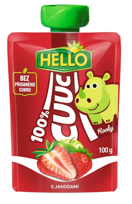 Hello Cuuc 100% ovocná přesnídávka s jahodami kapsička