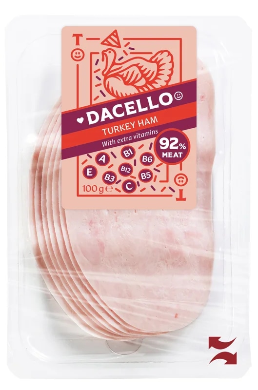 Dacello Krůtí šunka nejvyšší jakosti s extra vitamíny 92 %