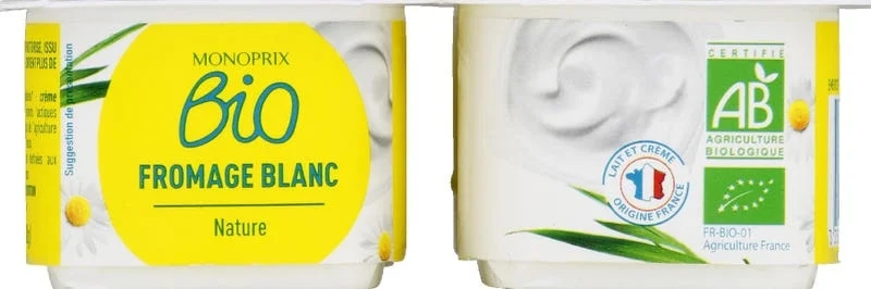 Monoprix Biologique BIO Bílý jogurt 3,2% 4x100g