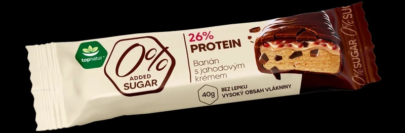 Topnatur Protein tyčinka - Banán s jahodovým krémem