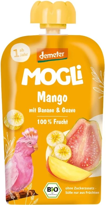 Mogli BIO Mango kapsička s banánem a guavou s certifikací Demeter