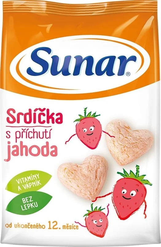 Sunar Dětské křupky jahodová srdíčka