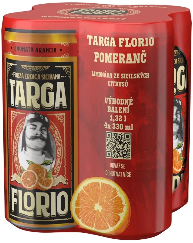 Targa Florio Pomeranč plech (4×330 ml)