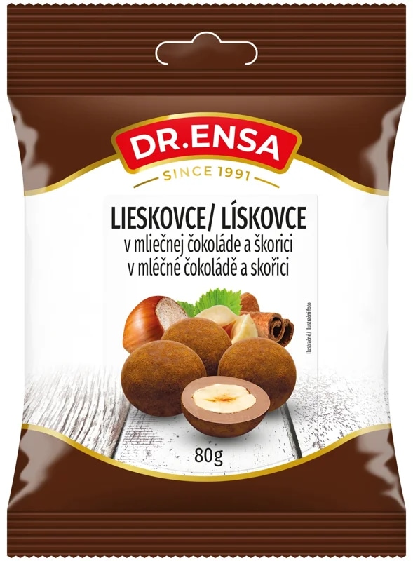 Dr.Ensa Lísková jádra v mléčné čokoládě a skořici
