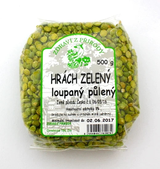 Zdraví z přírody Hrách zelený loupaný