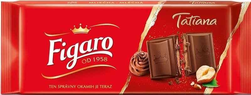 Figaro čokoláda mléčná Tatiana s lískooříškovou náplní