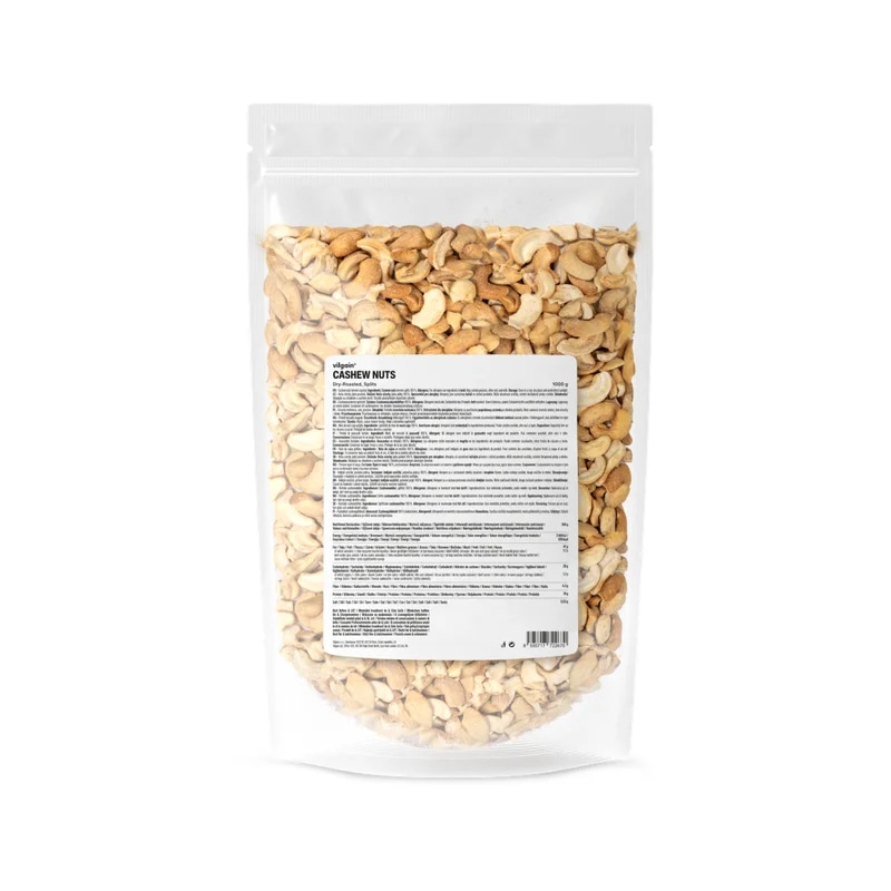 Vilgain Kešu nasucho pražené – natural Půlené