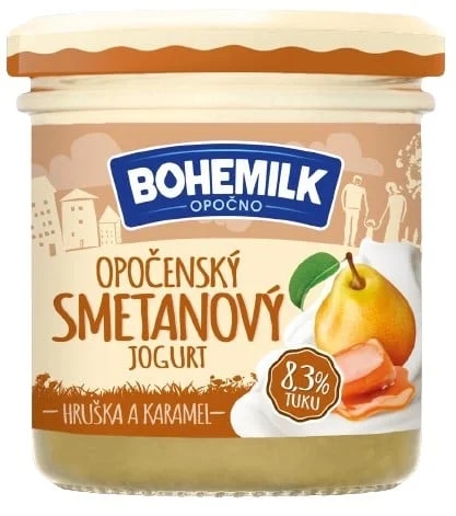 Bohemilk Opočenský smetanový jogurt hruška s karamelem