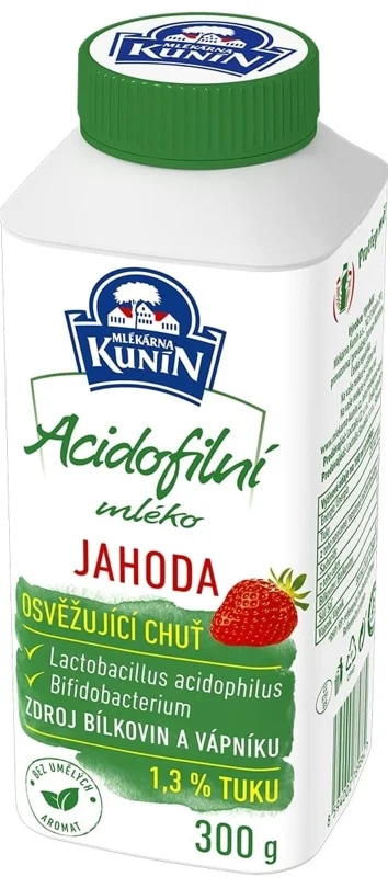 Mlékárna Kunín Acidofilní mléko jahoda