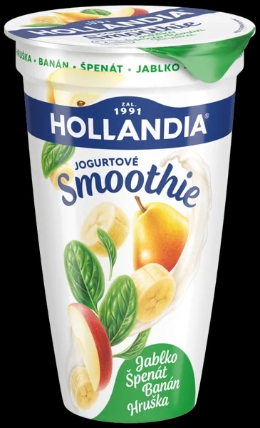 Hollandia Balance jogurtové smoothie banán, hruška, jablko, špenát