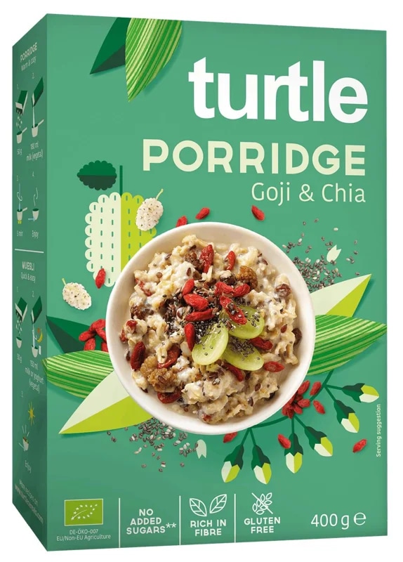 Turtle BIO Ovesná kaše s goji a chia semínky bezlepková