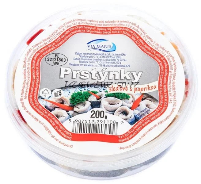 Via Maris Sleďové prstýnky s paprikou chlaz. (pevný podíl 150g)
