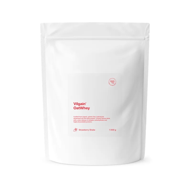 Vilgain Oatwhey – jahodový milkshake
