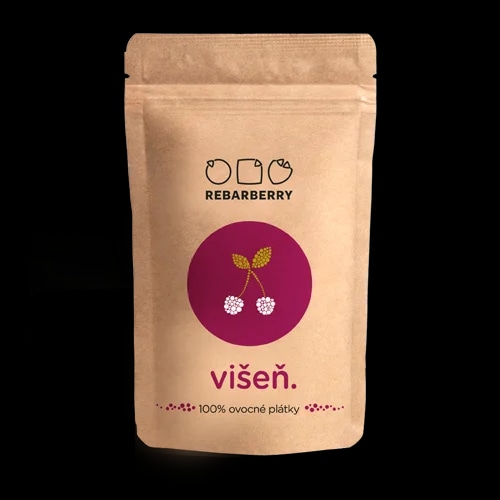 Chytré ovoce 100 % Ovocné plátky Rebarberry višeň