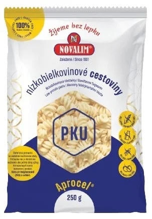 Novalim Aprocel nízkobílkovinové těstoviny spirály