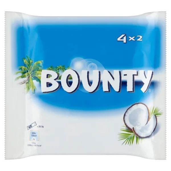 Bounty  Bounty kokosová tyčinka v mléčné čokoládě balení po 4x57g