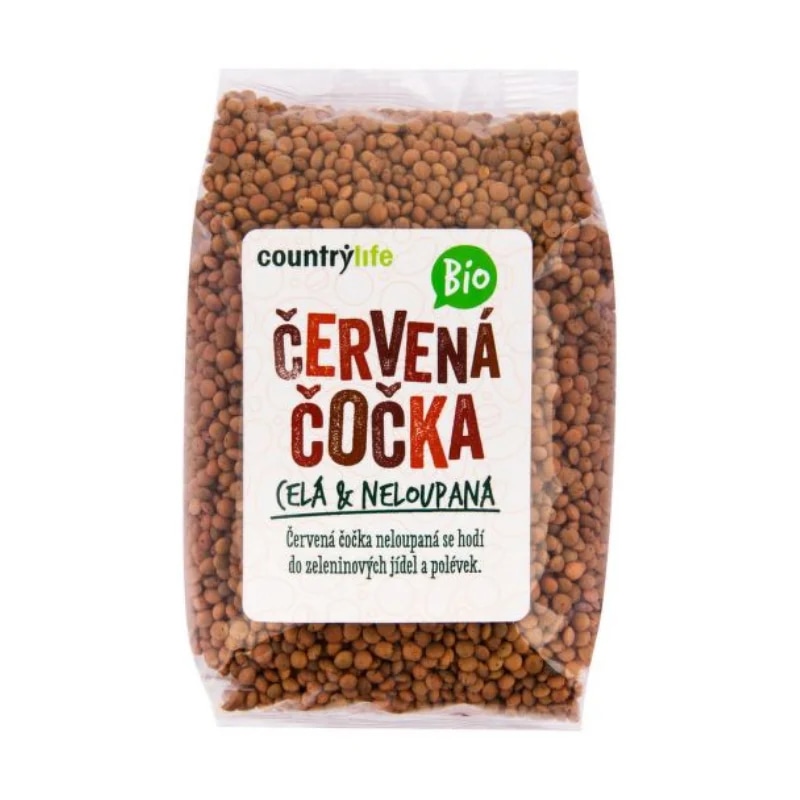 Country Life BIO Čočka červená celá neloupaná