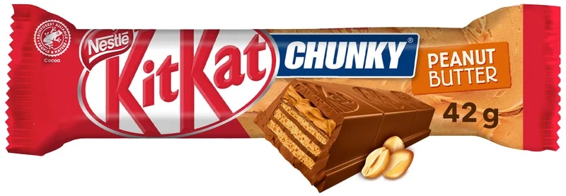 KitKat Chunky čokoládová tyčinka s oplatkou a arašídovou náplní