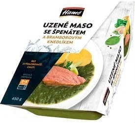 Hamé Uzené se špenátem a bramborovým knedlíkem