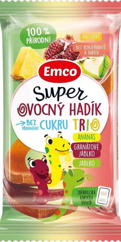 Emco Super ovocný hadík Trio ananas, granátové jablko a jablko