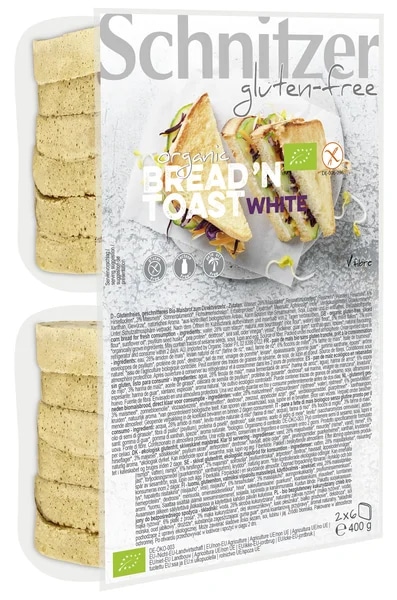 Schnitzer BIO Chléb toustový světlý, bez lepku (2x6ks)