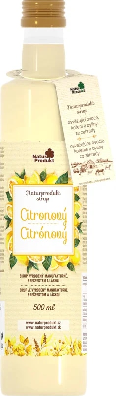 Naturprodukt Sirup citrónový sklo