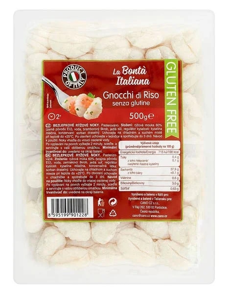 la bontä italiana Bezlepkové rýžové Gnocchi