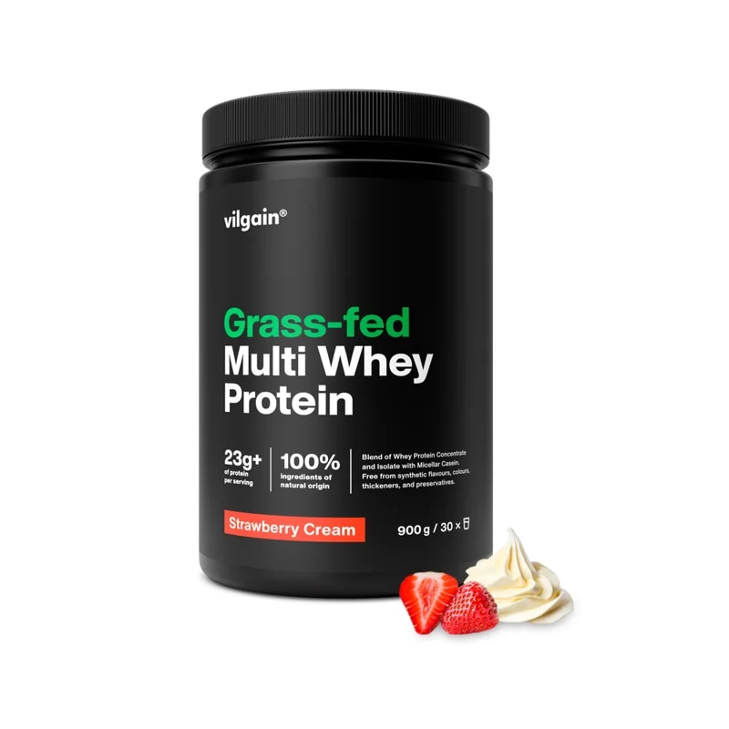 Vilgain Grass-Fed Multi Whey Protein – jahodová zmrzlina