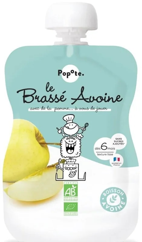 Popote BIO Kapsička z ovesného mléka s jablkem