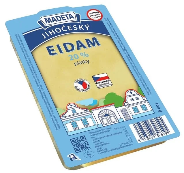 Madeta Jihočeský Eidam sýr 20%, plátky