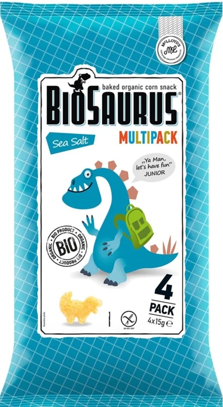 BioSaurus BIO Kukuřičný snack slaný 4×15 g
