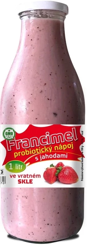 Farma rodiny Němcovy Francimel probiotický nápoj s jahodami