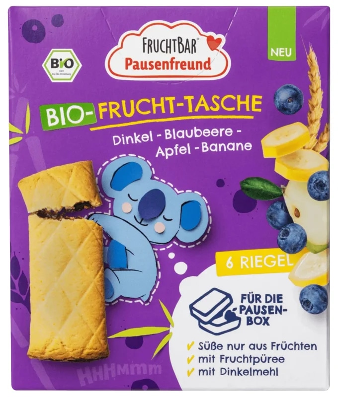 Fruchtbar BIO Špaldové taštičky jablko, borůvky a banán