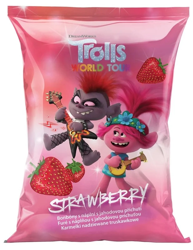 Trolls Jahoda měkké ovocné bonbony