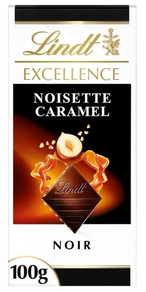 Lindt Excellence Hořká čokoláda s kousky karamelu a lískových ořechů