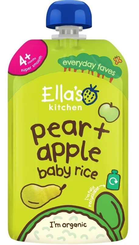 Ella's Kitchen BIO Dětská rýže, hruška a jablko