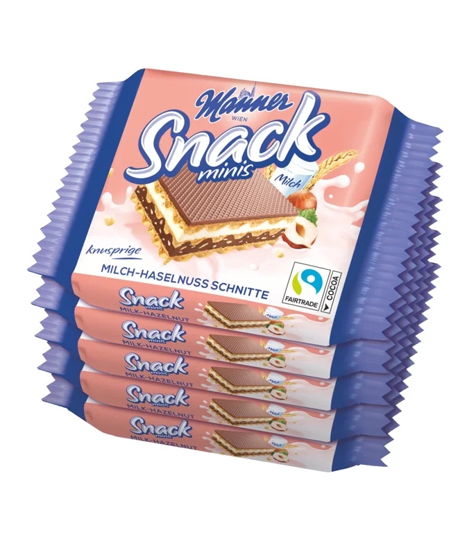 Manner Snack lískooříškové oplatky 5×25g