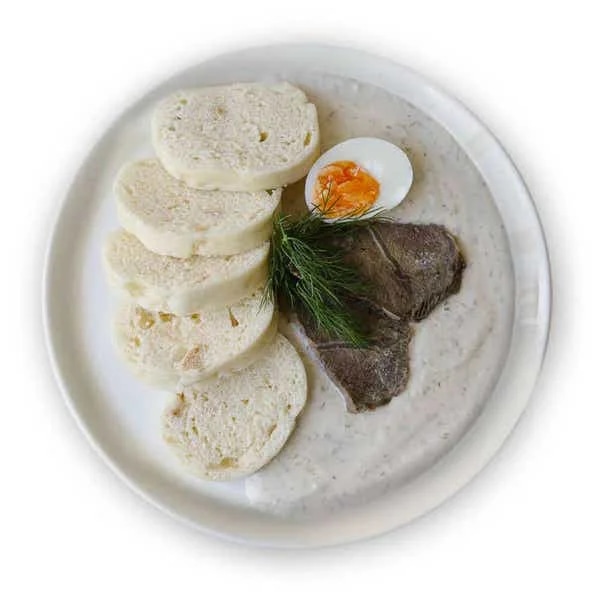 Hotovky by Košík Koprová omáčka s hovězím masem, houskový knedlík