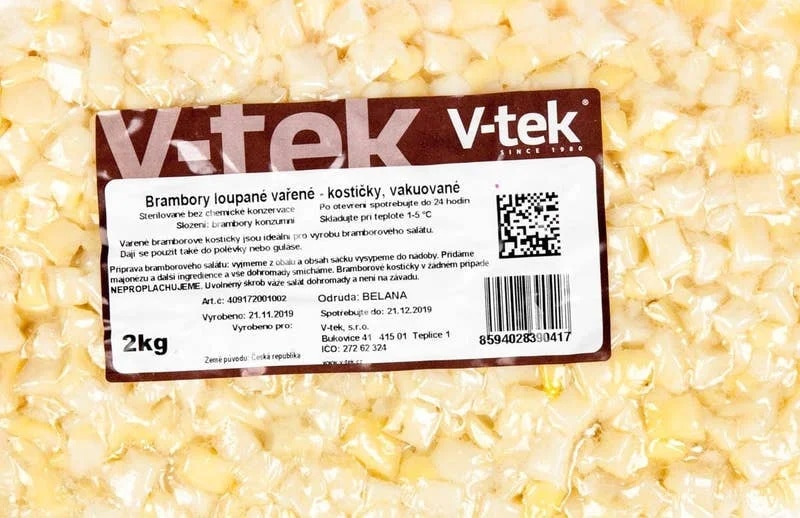 Brambory vařené kostičky
