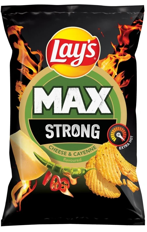 Lay's Max Strong s příchutí sýra a pikantních papriček