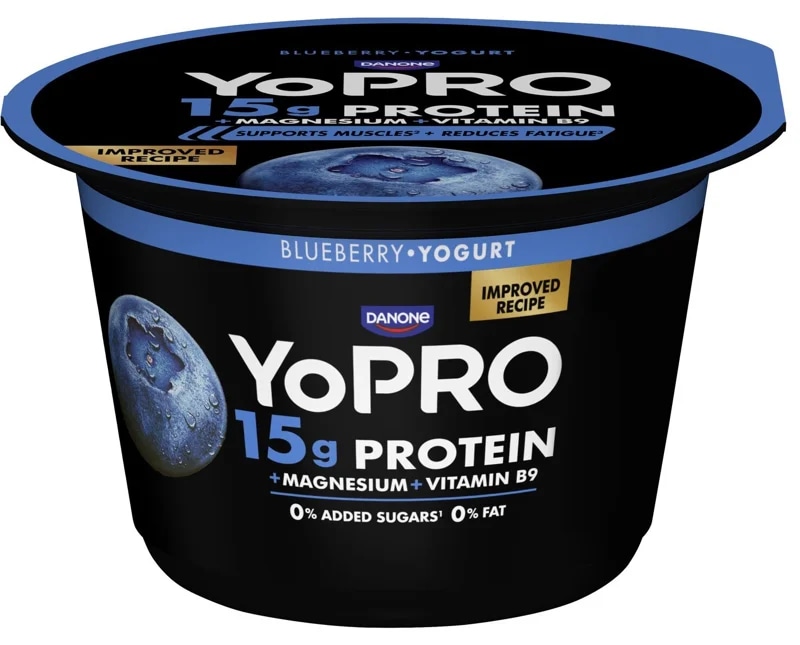 Danone YoPRO Odtučněný zakysaný výrobek borůvka
