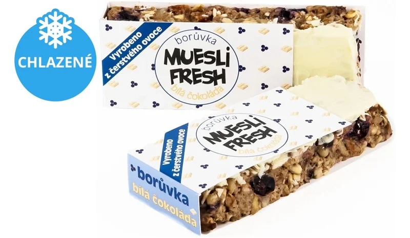 Muesli Fresh tyčinka borůvka-bílá čokoláda (1 kus)