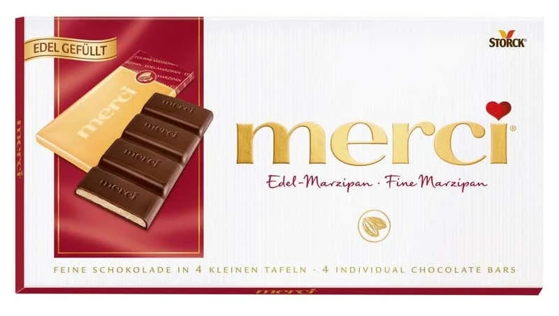 Merci Hořká čokoláda plněná marcipánovou náplní