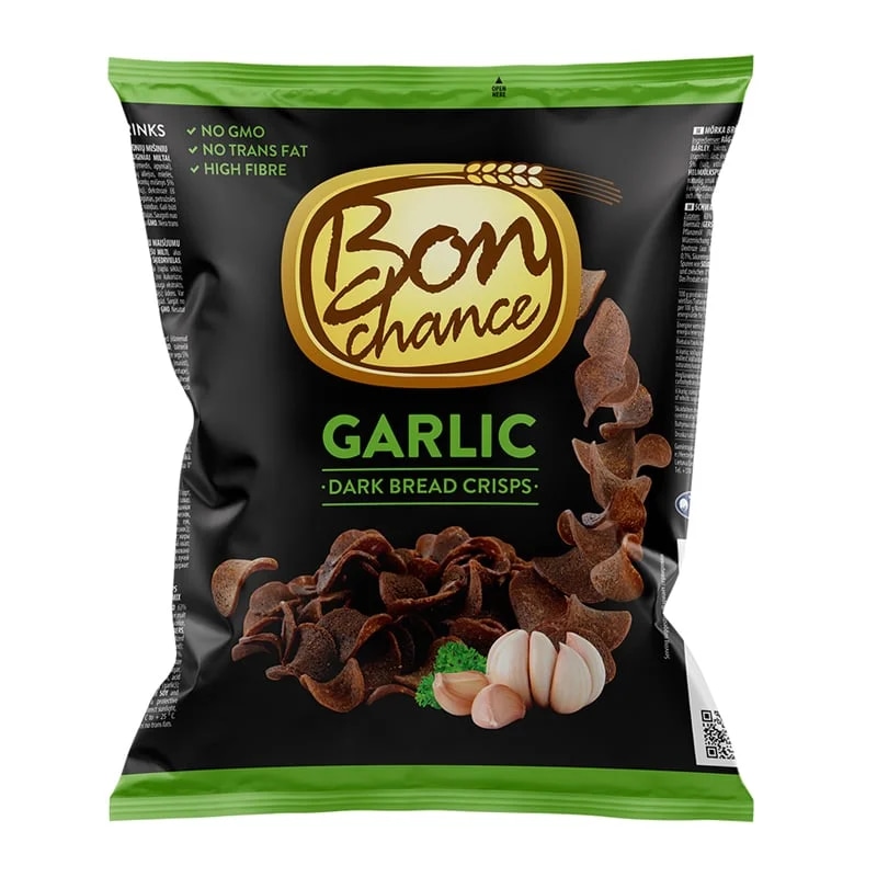 Bon Chance Tmavé chlebové chipsy s česnekem
